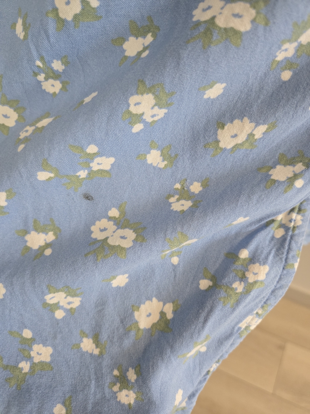 💙 Hollister Sky Blue Floral Midi Dress with Puff Sleeves - Picture 5 of 5